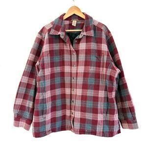 Duluth Trading Women's Folklore Flannel Insulated Shirt Jacket Size 2XL‎ Shacket